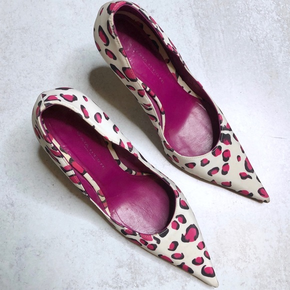 Gaia D’este Shoes Gaia Deste Animal Print Pumps Pink